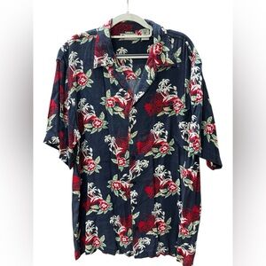 Vintage tropical Hawaiian 80’s/90’s oversized Bugle boy button down shirt-M